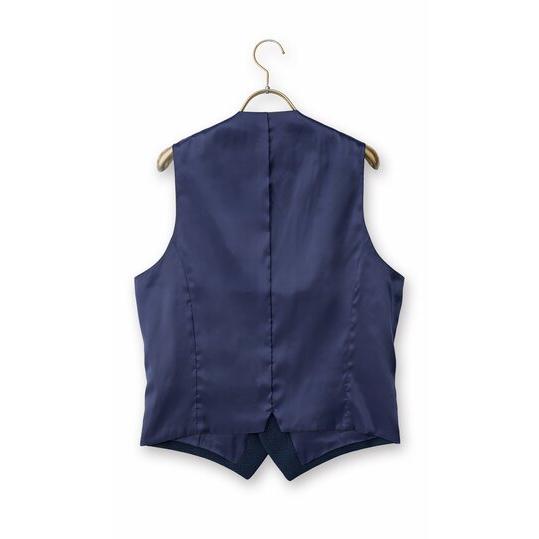 LESAGE ネイビー ボタン付きベスト AOYAMA 【洋服の青山】セレモニー ジレ ベスト だけ メンズ 春夏秋冬