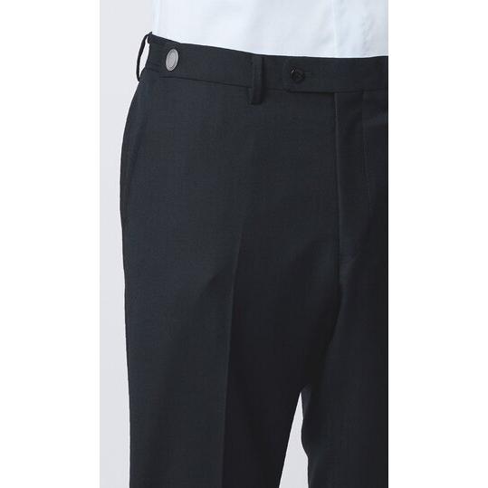 【洋服の青山】プレミアム 日本製 ウール100% スーツ メンズ スリム 秋冬 ネイビー 紺 御幸毛織 アジャスター シングル 2ボタン 総裏 サイドベンツ ビジネスの画像