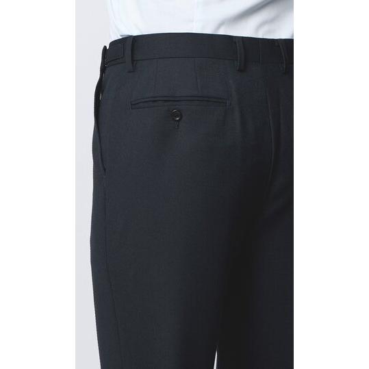 【洋服の青山】プレミアム 日本製 ウール100% スーツ メンズ スリム 秋冬 ネイビー 紺 御幸毛織 アジャスター シングル 2ボタン 総裏 サイドベンツ ビジネスの画像