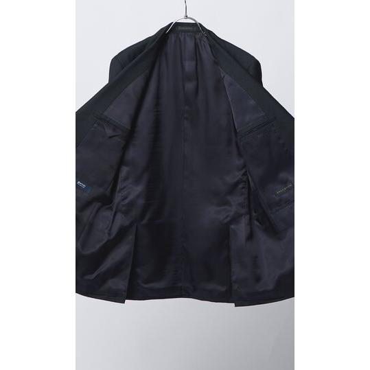 【洋服の青山】プレミアム 日本製 ウール100% スーツ メンズ スリム 秋冬 ネイビー 紺 御幸毛織 アジャスター シングル 2ボタン 総裏 サイドベンツ ビジネスの画像