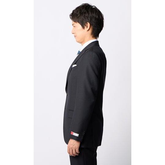 【洋服の青山】プレミアム 日本製 ウール100% スーツ メンズ スリム 秋冬 グレー 灰色 御幸毛織 アジャスター シングル 2ボタン 総裏 サイドベンツ ビジネスの画像