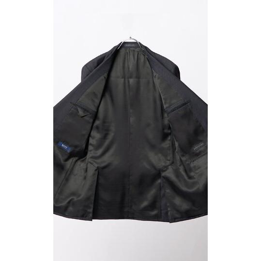 【洋服の青山】プレミアム 日本製 ウール100% スーツ メンズ スリム 秋冬 グレー 灰色 御幸毛織 アジャスター シングル 2ボタン 総裏 サイドベンツ ビジネスの画像