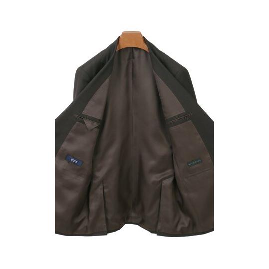【洋服の青山】プレミアム 日本製 ウール100% スーツ メンズ スリム 秋冬 ブラウン 茶色 御幸毛織 アジャスター シングル 2ボタン 総裏 サイドベンツ ビジネスの画像