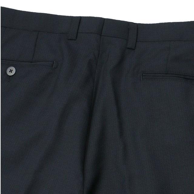 【洋服の青山】スラックス メンズ ゆったり 春夏 ワンタック ネイビー 紺 ストライプ 大きいサイズ ワンタック 接触冷感 ひんやり 洗える ストレッチ