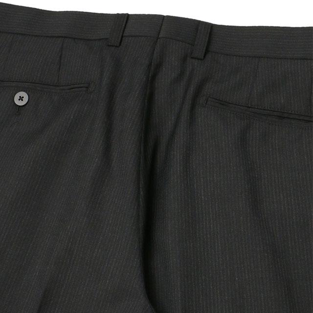 【洋服の青山】スラックス メンズ ゆったり 春夏 ワンタック グレー 灰色 ストライプ 大きいサイズ ワンタック 接触冷感 ひんやり 洗える ストレッチ 動きやすい