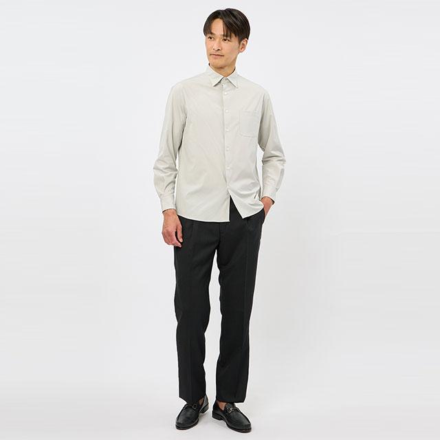 【洋服の青山】スラックス メンズ ゆったり 春夏 ワンタック グレー 灰色 ストライプ 大きいサイズ ワンタック 接触冷感 ひんやり 洗える ストレッチ 動きやすい