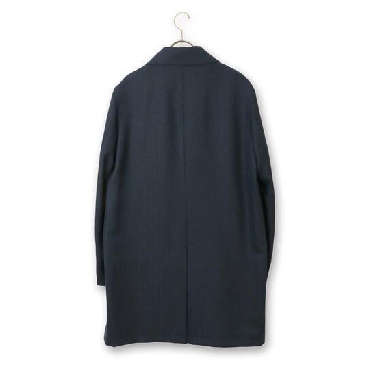 15AW ワコマリア ヘリンボーン ウール 裏ボア ステンカラー コート 紺 AOYAMA 【洋服の青山】ステンカラーコート メンズ ビジネスコート 秋冬