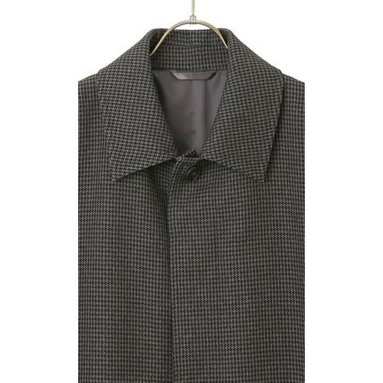 【ブラックレーベル】美品✨ステンカラーコート M グレー メンズ 上品千鳥柄裏地 AOYAMA 【洋服の青山】ステンカラーコート メンズ 秋冬用 グレー 灰色