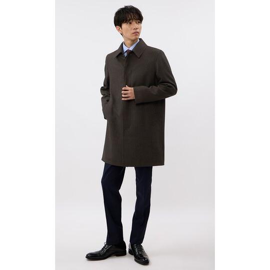 AOYAMA 【洋服の青山】ステンカラーコート メンズ 秋冬用 ブラウン