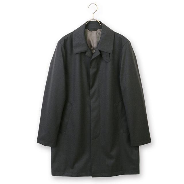 【洋服の青山】プレミアム ウール100％ ステンカラーコート メンズ 秋冬 チャコール グレー 灰色 大きいサイズ 4L あったか 暖かい 防寒 ビジネス 仕事 通勤の画像