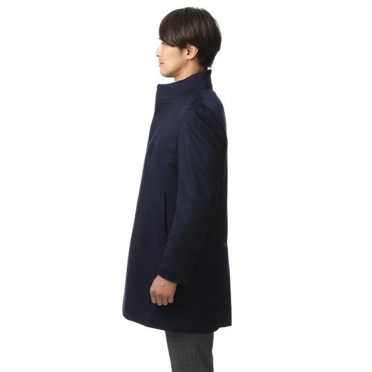 洋服の青山】秋冬用 ネイビー系 プレミアムスタンドカラー 