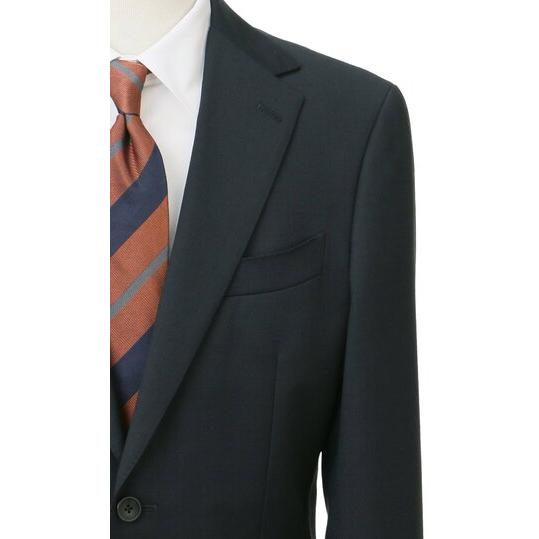 【洋服の青山】ウール100％ スーツ メンズ 日本製 スリム 春夏秋冬 オールシーズン ネイビー 動きやすい 無地 メンズスーツ 2ボタン 吸湿 アジャスターの画像