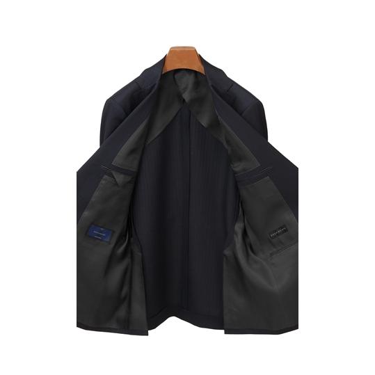 【洋服の青山】オールシーズン用 ネイビー系 プレミアムスタイリッシュスーツ【御幸毛織】【made in Japan PRIDE】 HILTONの画像