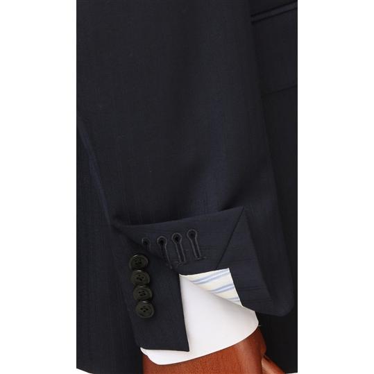 【洋服の青山】オールシーズン用 ネイビー系 プレミアムスタイリッシュスーツ【御幸毛織】【made in Japan PRIDE】 HILTONの画像
