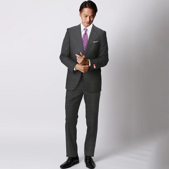 【洋服の青山】メンズ 春夏 グレー系 プレミアムスタイリッシュスーツ【御幸毛織】【made in Japan PRIDE】男性 紳士服 紳士服 ビジネス アジャスターの画像