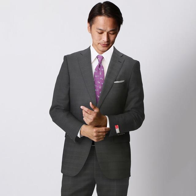 【洋服の青山】メンズ 春夏 グレー系 プレミアムスタイリッシュスーツ【御幸毛織】【made in Japan PRIDE】男性 紳士服 紳士服 ビジネス アジャスターの画像