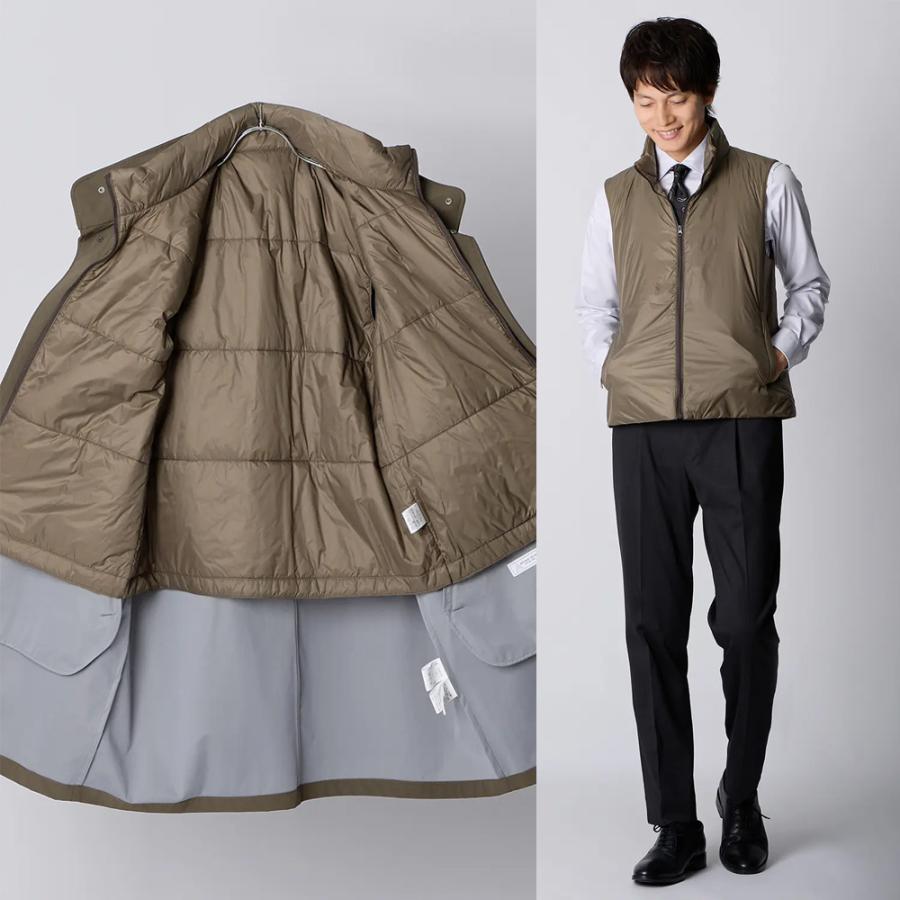 AOYAMA 【洋服の青山】中綿ベスト付き スタンドカラーコート メンズ