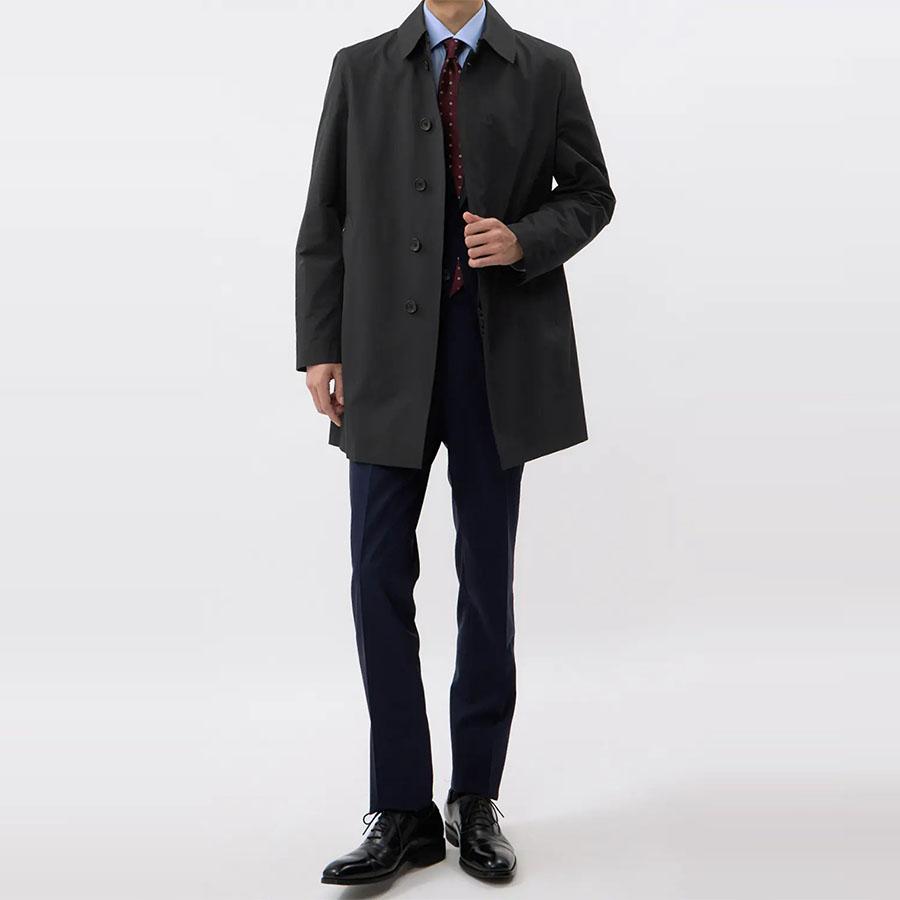 AOYAMA 【洋服の青山】メンズ 秋冬用 ブラック系 ステンカラー