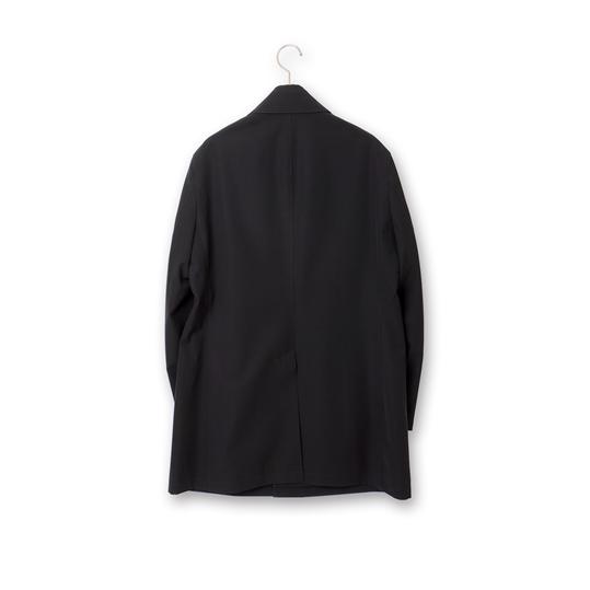 ブラック ステンカラーコート 前ボタン留め 丸衿グログランステンカラーコート 49AV JUNKO SHIMADA｜クロス