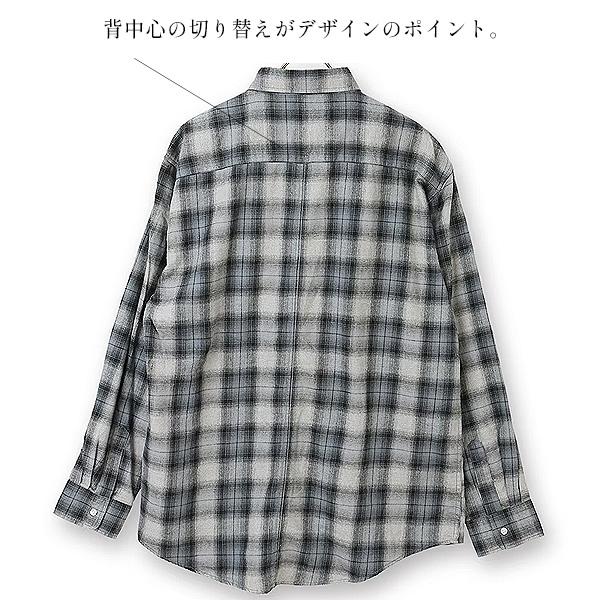 AOYAMA 【洋服の青山】OCEANS 綿100% ネルチェックシャツ メンズ 長袖