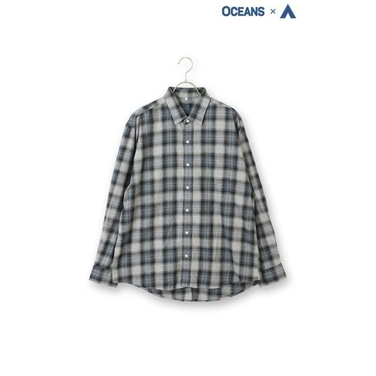 AOYAMA 【洋服の青山】OCEANS 綿100% ネルチェックシャツ メンズ 長袖