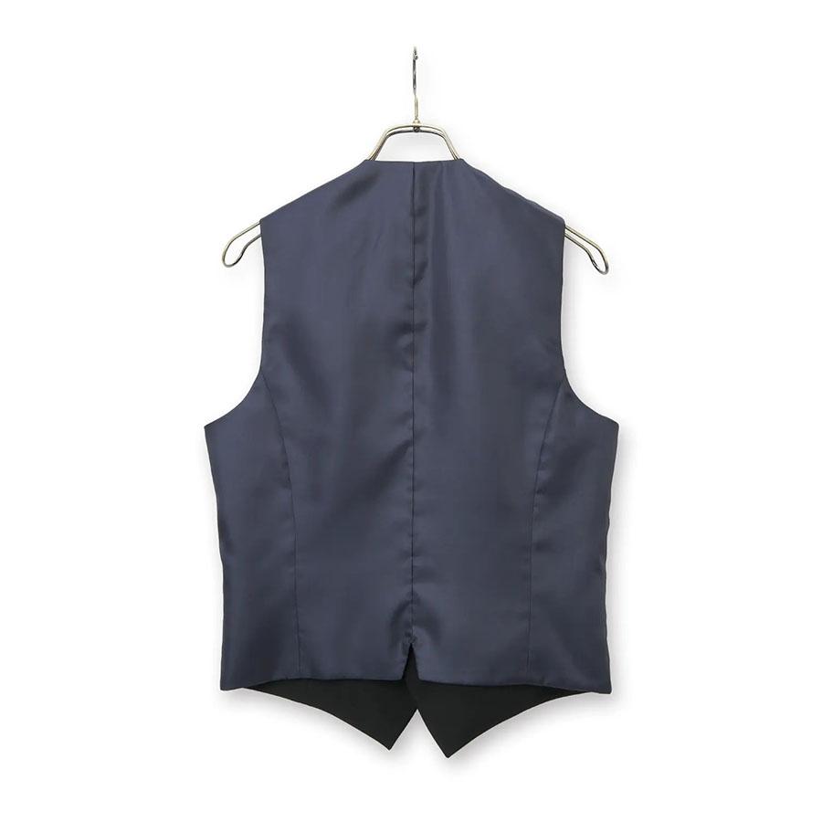 WOMAM撥水千鳥JQ ベスト　ネイビー×ホワイト AOYAMA 【洋服の青山】リバーシブルベスト メンズ 春夏秋冬 ネイビー