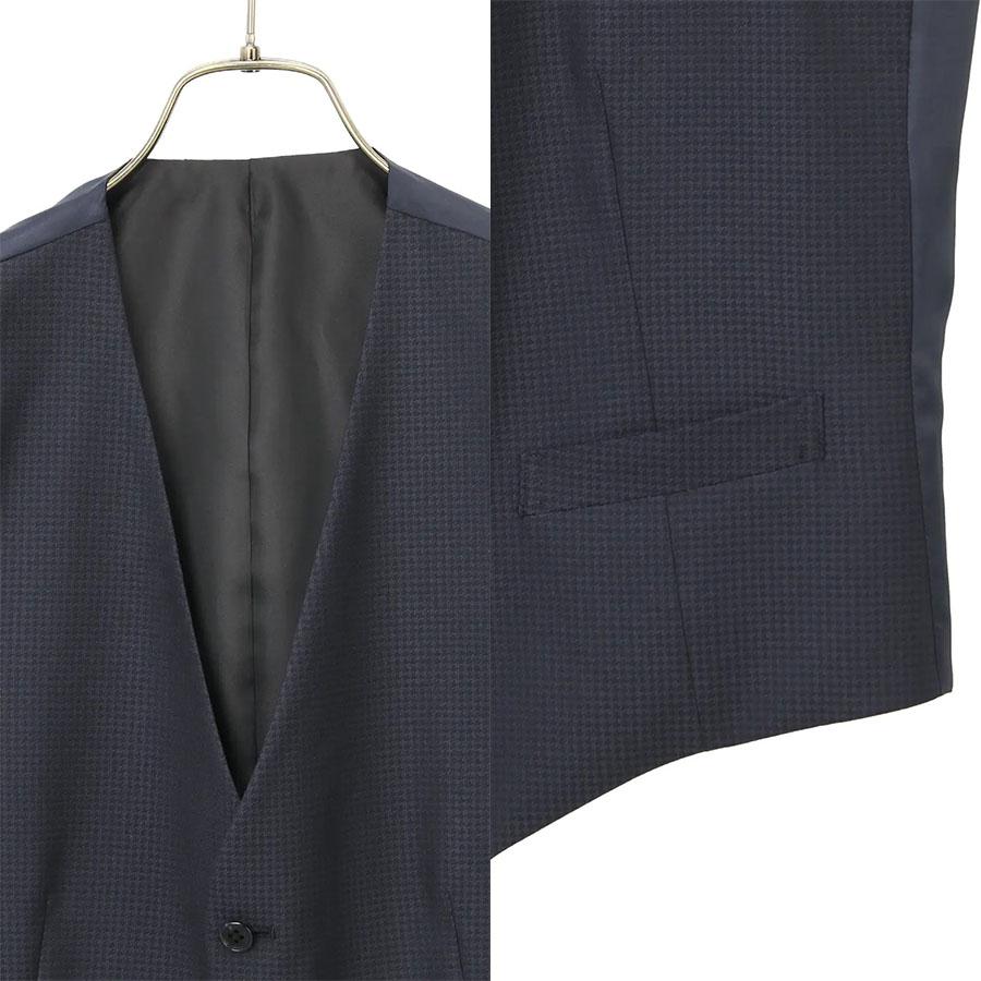 AOYAMA 【洋服の青山】リバーシブルベスト メンズ 春夏秋冬 ネイビー