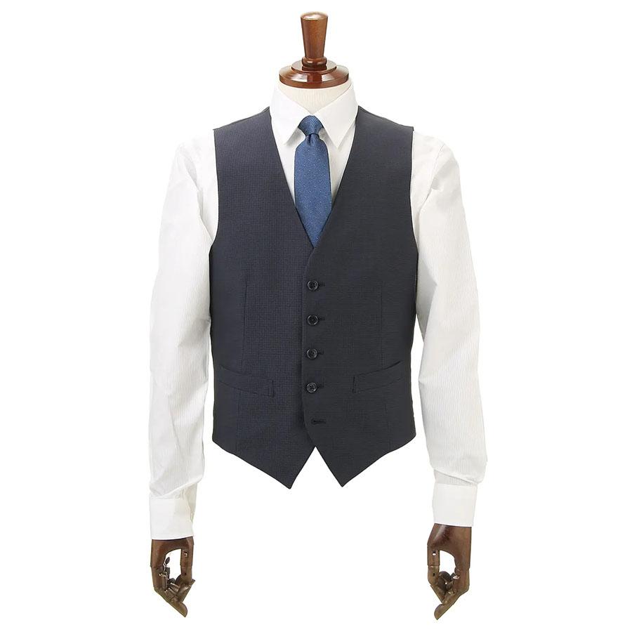 AOYAMA 【洋服の青山】リバーシブルベスト メンズ 春夏秋冬 ネイビー