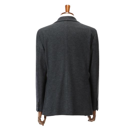 【洋服の青山】プレミアム ウール100% スーツ メンズ スリム 秋冬用 ネイビー系 千鳥格子 チェック柄 2ボタン 背抜き サイドベンツ ワンタック 動きやすいの画像