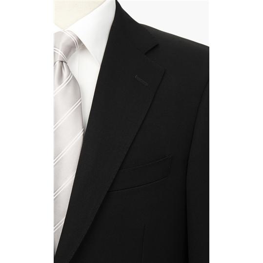 【洋服の青山】 スリーシーズン ブラック系【シングル】スタンダードフォーマル(キング) REGAL メンズ 礼服 喪服 通夜 冠婚葬祭 ブラックスーツ ワンタックの画像
