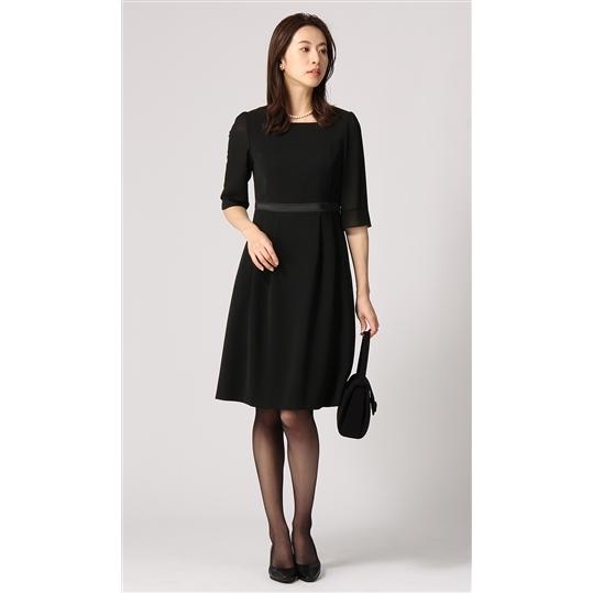 オールシーズン用 ブラック系 スクエアネック フォーマルタックワンピース Anchor Woman Person S 洋服の青山plus 通販 Paypayモール