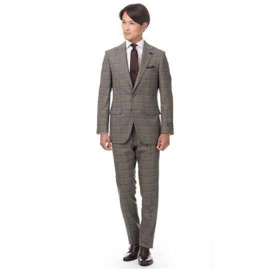 秋冬用 ブラウン系 プレミアムスタイリッシュスーツ 戸賀 敬城氏プロデュースモデル Guabello生地使用 Hilton 洋服の青山plus 通販 Paypayモール