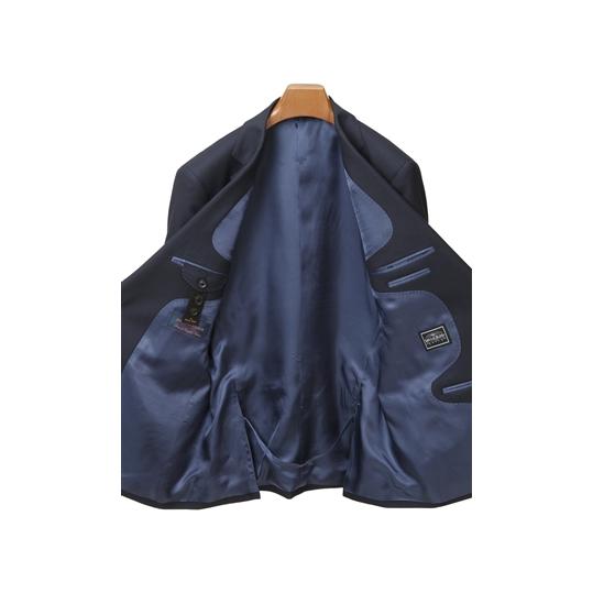 【洋服の青山】背広 秋冬用 ネイビー系 プレミアムスタンダードスーツ【CAVENDISH】 Savile Row メンズ ビジネススーツ かっこいい おしゃれ ワンタックの画像