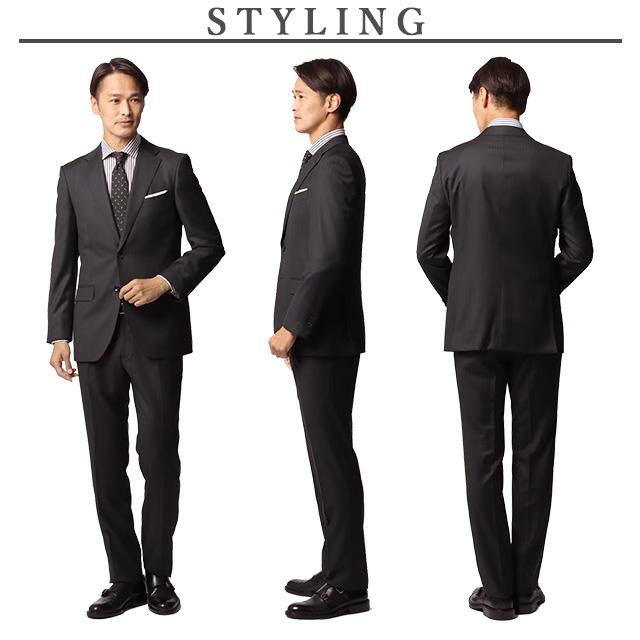 AOYAMA 【洋服の青山】プレミアム スーツ メンズ 秋冬用 グレー系