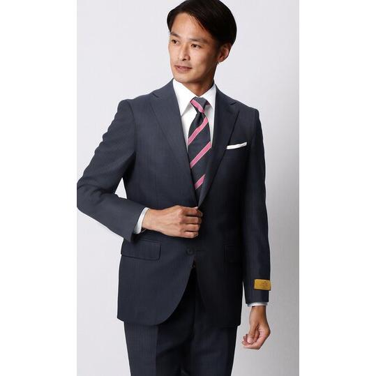 AOYAMA 【洋服の青山】ウール100％ 秋冬 ネイビー 紺 プレミアム
