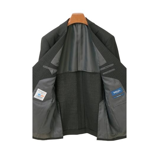 【洋服の青山】ツーパンツ スーツ スタンダード オールシーズン用 グレー系 ストライプ CONTROLα 温度調節 ウォッシャブル ストレッチ 消臭 REGALの画像