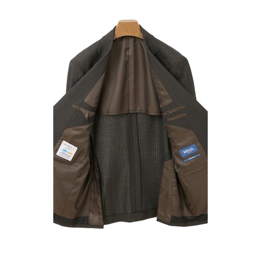 【洋服の青山】オールシーズン用 ブラウン系 スタンダードスーツ【ツーパンツ】【CONTROLα】 REGAL メンズ 調温調湿 透湿速乾 CONTROLαの画像