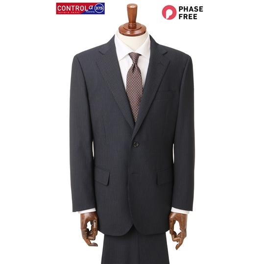 【洋服の青山】オールシーズン ネイビー系 スタンダードスーツ【ツーパンツ】【CONTROLα】 REGAL メンズ ビジネス ウォッシャブル ストレッチ 消臭 シワ抑制の画像