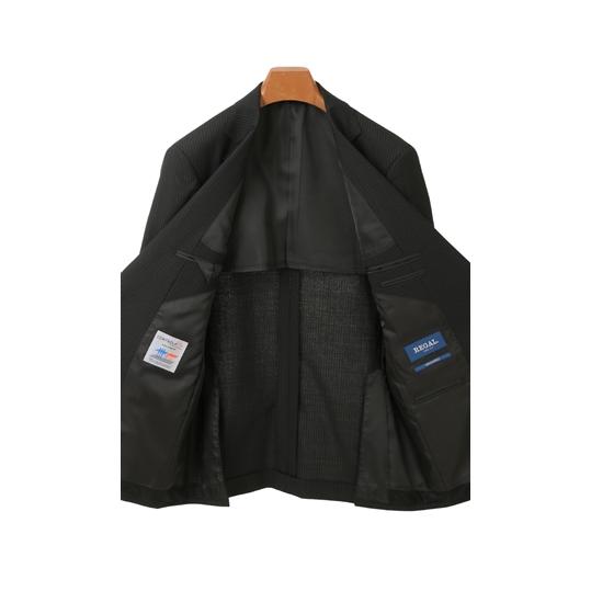 【洋服の青山】オールシーズン ブラック系 スタンダードスーツ【ツーパンツ】【CONTROLα】 REGAL メンズ ビジネス ウォッシャブル ストレッチ 消臭 シワ抑制の画像