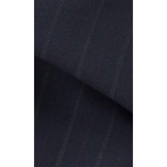 【洋服の青山】秋冬 ネイビー系 プレミアムスタンダードスーツ【DORMEUIL】 Savile Row メンズ ビジネス ストレッチ 長袖 標準体 ワンタック ストライプの画像