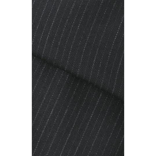 【洋服の青山】秋冬 ブラック系 プレミアムスタンダードスーツ【AQUA WOOL】 Savile Row メンズ ビジネス 長袖 標準体 ワンタック ストライプ 2ボタンの画像