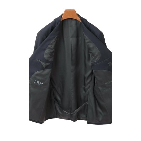 【洋服の青山】秋冬 ネイビー系 プレミアムスタイリッシュスーツ【REDA】【Super110's】 HILTON メンズ ビジネス 長袖 標準体 ノータック 無地の画像