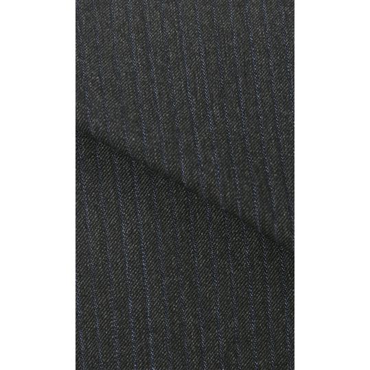 【洋服の青山】プレミアム ウール100％ スーツ メンズ スリム 紳士服 ストレッチ 秋冬 グレー ストライプ スタイリッシュ 細見体 総裏 ビジネス HILTONの画像