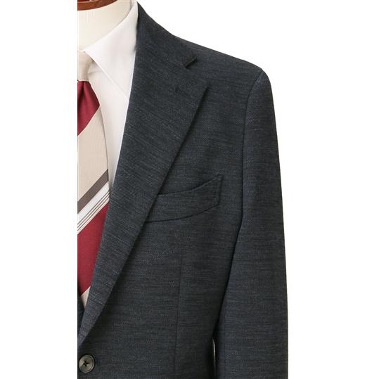 【洋服の青山】秋冬 ネイビー系 プレミアムスタイリッシュスーツ【RELAXING MODEL】 HILTON メンズ ビジネス ストレッチ 長袖 標準体 ワンタック 織柄の画像