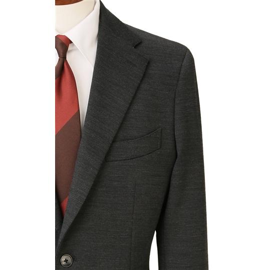 【洋服の青山】秋冬 グレー系 プレミアムスタイリッシュスーツ HILTON メンズ ビジネス ストレッチ 長袖 標準体 ワンタック 織柄の画像