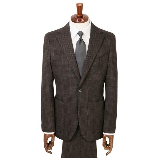 【洋服の青山】メンズ 秋冬 ブラウン系 プレミアムスタイリッシュスーツ【RELAXING MODEL】ビジネス ストレッチ 長袖 標準体 ワンタック HILTONの画像