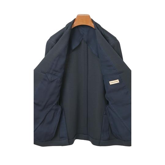 【洋服の青山】秋冬 ネイビー系 プレミアムスタイリッシュスーツ【RELAXING MODEL】 HILTON メンズ ビジネス ストレッチ 長袖 標準体 ワンタック 織柄の画像