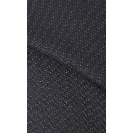【洋服の青山】大きいサイズ ツーパンツ スーツ メンズ ゆったり 秋冬用 ネイビー 紺 ストライプ シングル 2ボタン サイドベンツ 総裏 ツータック アジャスターの画像