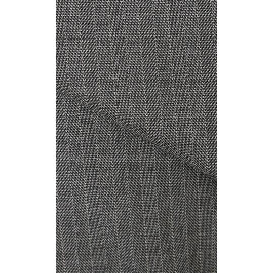 【洋服の青山】プレミアム ウール100％ スーツ メンズ スリム 秋冬用 グレー 灰色 ストライプ柄 2ボタン サイドベンツ 総裏 ノータック 仕事 ビジネス オフィスの画像