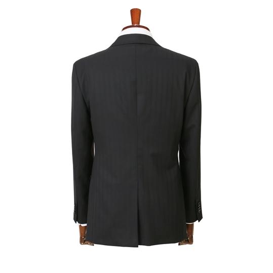 【洋服の青山】【ツーパンツ】メンズ スーツ 秋冬用 ブラック系 プレミアム スタイリッシュ 最高級 ウール100% ストレッチ ビジネス オフィス 通勤 男性 紳士服の画像
